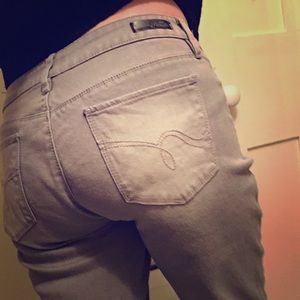 Gray Stretch Jeans with Tummy Flattening Panel